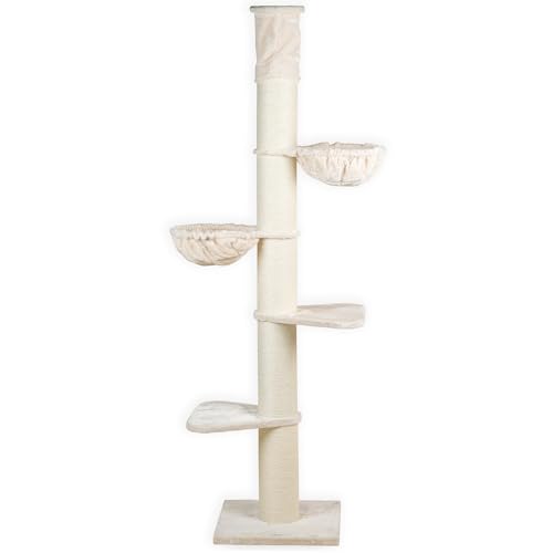 RHRQuality Kratzbaum für große Katzen – Maine Coon Tower Plus – 275 bis 295 cm hoch – Mit extra dicken 20 cm Sisalstämmen – Creme RHRQuality Kratzbaum für große Katzen – Maine Coon Tower Plus – 275 bis 295 cm hoch – Mit extra dicken 20 cm Sisalstämmen – Creme von RHRQUALITY
