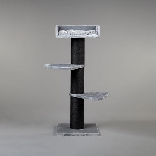 RHRQuality Kratzbaum für große Katzen – Royalty – 158 cm hoch – mit extra dicken 20 cm Sisalstämmen – Blackline Hellgrau RHRQuality Kratzbaum für große Katzen – Royalty – 158 cm hoch – mit extra dicken 20 cm Sisalstämmen – Blackline Hellgrau von RHRQUALITY
