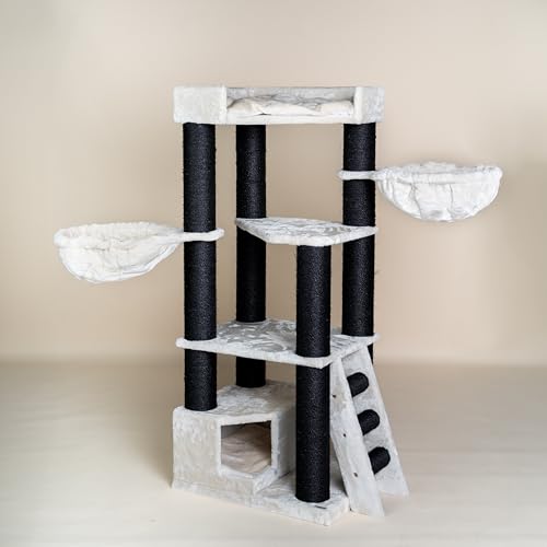 RHRQuality Kratzbaum für große Katzen – Corner Coon Blackline Beige – mit extra dicken 12 cm Sisalstämmen RHRQuality Kratzbaum für große Katzen – Corner Coon Blackline Beige – mit extra dicken 12 cm Sisalstämmen von RHRQUALITY