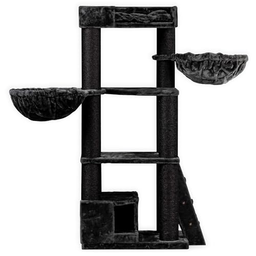 RHRQuality Kratzbaum für große Katzen – Corner Coon Blackline Dunkelgrau – mit extra dicken 12 cm Sisalstämmen RHRQuality Kratzbaum für große Katzen – Corner Coon Blackline Dunkelgrau – mit extra dicken 12 cm Sisalstämmen von RHRQUALITY