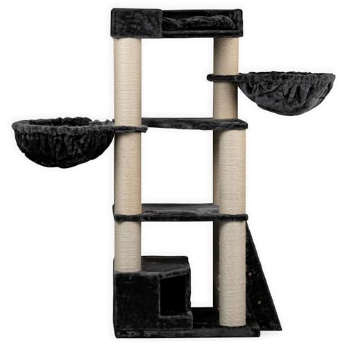 RHRQuality Kratzbaum für große Katzen – Corner Coon Dunkelgrau – mit extra dicken 12 cm Sisalstämmen RHRQuality Kratzbaum für große Katzen – Corner Coon Dunkelgrau – mit extra dicken 12 cm Sisalstämmen von RHRQUALITY