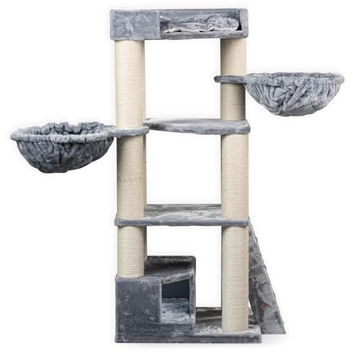 RHRQuality Kratzbaum für große Katzen – Corner Coon Hellgrau – mit extra dicken 12 cm Sisalpfosten RHRQuality Kratzbaum für große Katzen – Corner Coon Hellgrau – mit extra dicken 12 cm Sisalpfosten von RHRQUALITY