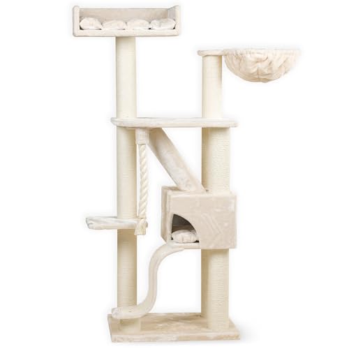 RHRQuality Kratzbaum für große Katzen – Kilimandjaro Deluxe – 195 cm hoch – mit 12 cm Sisalstämmen & luxuriösem Liegeplatz – hellgrau RHRQuality Kratzbaum für große Katzen – Kilimandjaro Deluxe – 195 cm hoch – mit 12 cm Sisalstämmen & luxuriösem Liegeplatz – hellgrau von RHRQUALITY