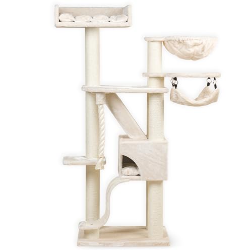 RHRQuality Kratzbaum für große Katzen – Kilimandjaro de Luxe Crown – 195 cm hoch – mit 12 cm Sisalstämmen & luxuriösem Liegeplatz – Creme RHRQuality Kratzbaum für große Katzen – Kilimandjaro de Luxe Crown – 195 cm hoch – mit 12 cm Sisalstämmen & luxuriösem Liegeplatz – Creme von RHRQUALITY