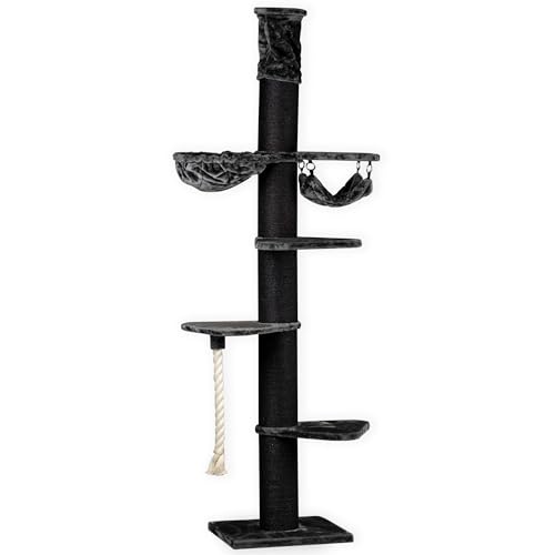 RHRQuality Kratzbaum für große Katzen – Maine Coon Tower Crown – 260 bis 280 cm hoch – mit extra dicken 20 cm Sisalstämmen – Blackline Dunkelgrau RHRQuality Kratzbaum für große Katzen – Maine Coon Tower Crown – 260 bis 280 cm hoch – mit extra dicken 20 cm Sisalstämmen – Blackline Dunkelgrau von RHRQUALITY