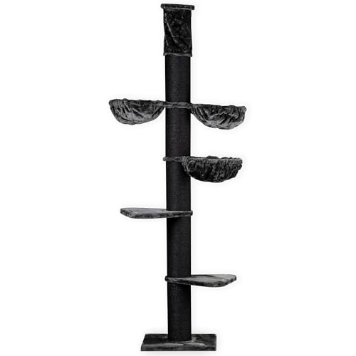 RHRQuality Kratzbaum für große Katzen – Maine Coon Tower Plus – 235 bis 255 cm hoch – mit extra dicken 20 cm Sisalstämmen – Blackline Dunkelgrau RHRQuality Kratzbaum für große Katzen – Maine Coon Tower Plus – 235 bis 255 cm hoch – mit extra dicken 20 cm Sisalstämmen – Blackline Dunkelgrau von RHRQUALITY