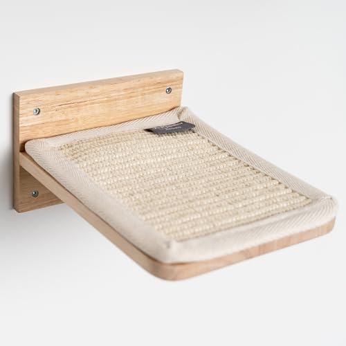 RHRQuality Wandmöbel Kletterwand Katze - XXL Wandplatten-Set 3 – Tragkraft bis zu 20 kg – Für große Katzen – Mit Rutschfester Auflage – Beige von RHRQUALITY