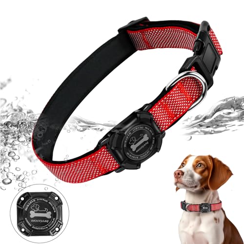 RHXOFYANG Airtag Hundehalsband, 100% wasserdicht, gepolstert, Apple Air Tag Hundehalsband mit Airtag-Halterung, reflektierendes verstellbares Nylon-Haustierhalsband für kleine, mittelgroße und große RHXOFYANG Airtag Hundehalsband, 100% wasserdicht, gepolstert, Apple Air Tag Hundehalsband mit Airtag-Halterung, reflektierendes verstellbares Nylon-Haustierhalsband für kleine, mittelgroße und große von RHXOFYANG