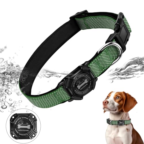 RHXOFYANG Airtag Hundehalsband, 100% wasserdicht, gepolstert, Apple Air Tag Hundehalsband mit Airtag-Halterung, reflektierendes verstellbares Nylon-Haustierhalsband für kleine, mittelgroße und große RHXOFYANG Airtag Hundehalsband, 100% wasserdicht, gepolstert, Apple Air Tag Hundehalsband mit Airtag-Halterung, reflektierendes verstellbares Nylon-Haustierhalsband für kleine, mittelgroße und große von RHXOFYANG