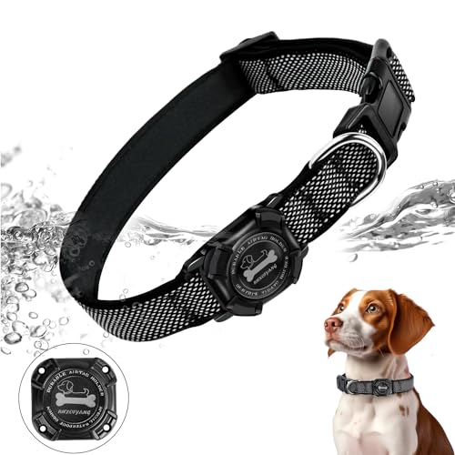 RHXOFYANG Airtag-Hundehalsband, wasserdichtes Airtag-Halter-Design, strapazierfähiges und verstellbares Nylon-Airtag-Zubehör, reflektierendes Haustierhalsband mit Metall-D-Ring-Zubehör von RHXOFYANG RHXOFYANG Airtag-Hundehalsband, wasserdichtes Airtag-Halter-Design, strapazierfähiges und verstellbares Nylon-Airtag-Zubehör, reflektierendes Haustierhalsband mit Metall-D-Ring-Zubehör von RHXOFYANG von RHXOFYANG