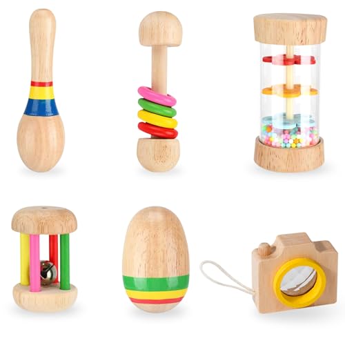 Kaninchenspielzeug aus Holz, Hasenspielzeug für Kaninchen, Meerschweinchen-Spielzeug gegen Langeweile, mehrfarbig, bissfest, für Chinchillas, Hamster, kleine Tiere, die drinnen und draußen spielen, 6 Kaninchenspielzeug aus Holz, Hasenspielzeug für Kaninchen, Meerschweinchen-Spielzeug gegen Langeweile, mehrfarbig, bissfest, für Chinchillas, Hamster, kleine Tiere, die drinnen und draußen spielen, 6 von RICHIELANPETS