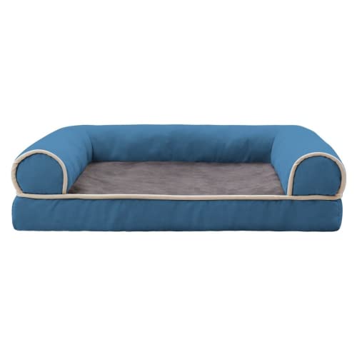 RICHRAIN Haustier-/Katzen-/Hundesofa für kleine, mittelgroße und extra große Hunde, warmes, dickes Haustierbett, Haustiernest, Zwinger, XL (100 x 60 x 19), Blau von RICHRAIN