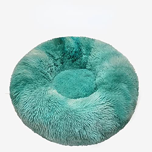 RICHRAIN Beignet rundes Katzenstreu, tiefer Schlaf, für Hunde, Sofa, Teppich für Haustiere, warm, flauschig (L(D70 cm), Dunkelgrün) von RICHRAIN