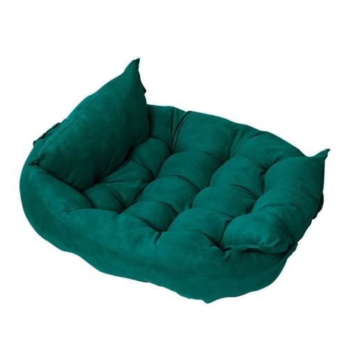 RICHRAIN Haustier-Sofa für Hunde, 3-in-1, für große und mittelgroße Hunde, multifunktional, quadratisch, Größe L, Dunkelgrün von RICHRAIN