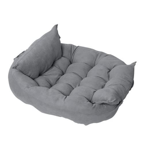 RICHRAIN Haustier-Sofa für Hunde, 3-in-1, für große und mittelgroße Hunde, multifunktional, quadratisch, Größe M, Grau von RICHRAIN