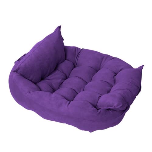 RICHRAIN Haustier-Sofa für Hunde, 3-in-1, für große und mittelgroße Hunde, multifunktional, quadratisch, Größe M, Violett von RICHRAIN