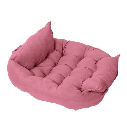 RICHRAIN Haustier-Sofa für Hunde, 3-in-1, für große und mittelgroße Hunde, multifunktional, quadratisch, Größe S, Rosa von RICHRAIN