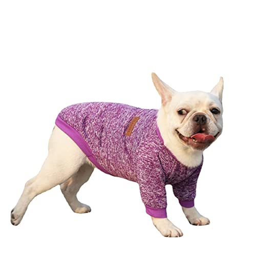 RICHRAIN Hundepullover, warm, dick, für kleine und mittelgroße Hunde, Welpen, Kätzchen, Größe S, Violett von RICHRAIN