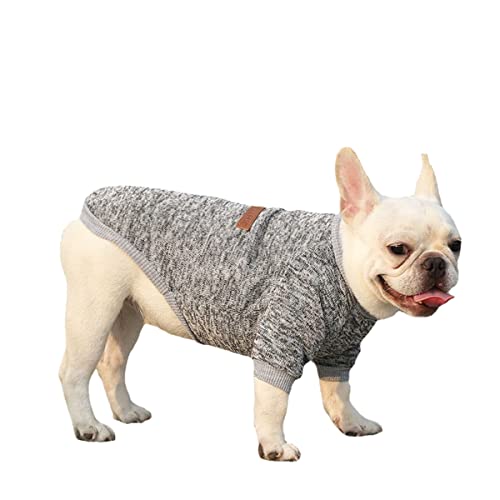 RICHRAIN Hundepullover, warm, dick, für kleine und mittelgroße Hunde, Welpen, Kätzchen (2XL, grau) von RICHRAIN