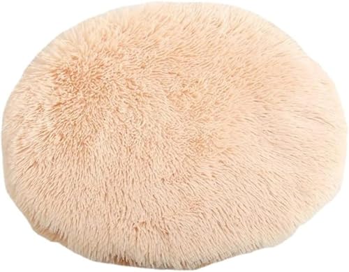 RICHRAIN Katzenkissen Rund,Plüschkissen für Katzen und Hunde, rund, warme Matte, weich und bequem, für Wohnzimmer (Aprikose, 50cm) von RICHRAIN