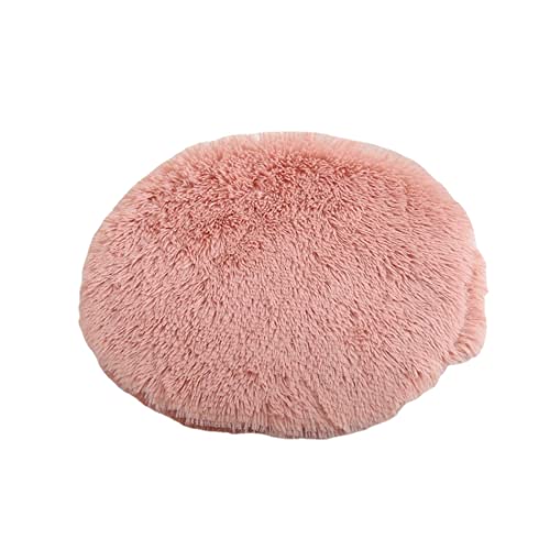 RICHRAIN Plüschkissen für Katzen und Hunde, rund, warme Matte, PP-Baumwolle, weich und bequem, für Wohnzimmer (S 37 cm, Rosa) von RICHRAIN