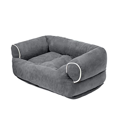 RICHRAIN Qualitäts-Haustier-Hundeschlafsofa Für Große Mittlere Kleine Hundesessel Für Welpen Winter Warmer Tiefer Schlaf Verdicken Hundehütte (4XL,Dunkelgrau) von RICHRAIN