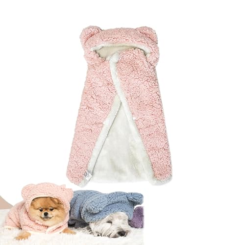 RICOKJRDE Umhangdecke Für Haustiere, Umhangdecke Für Hunde, Dicke Umhangdecke Für Hunde, Wintermantel Für Hunde Mit Mütze, Warme Schlafdecke Für Kleine Und Mittelgroße Hunde Und Katzen (M,Pink) RICOKJRDE Umhangdecke Für Haustiere, Umhangdecke Für Hunde, Dicke Umhangdecke Für Hunde, Wintermantel Für Hunde Mit Mütze, Warme Schlafdecke Für Kleine Und Mittelgroße Hunde Und Katzen (M,Pink) von RICOKJRDE