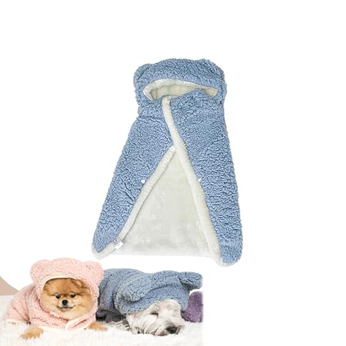 RICOKJRDE Umhangdecke Für Haustiere, Umhangdecke Für Hunde, Dicke Umhangdecke Für Hunde, Wintermantel Für Hunde Mit Mütze, Warme Schlafdecke Für Kleine Und Mittelgroße Hunde Und Katzen (S,Blue) RICOKJRDE Umhangdecke Für Haustiere, Umhangdecke Für Hunde, Dicke Umhangdecke Für Hunde, Wintermantel Für Hunde Mit Mütze, Warme Schlafdecke Für Kleine Und Mittelgroße Hunde Und Katzen (S,Blue) von RICOKJRDE
