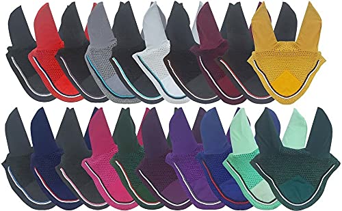Fliegenhaube für Pferde, 20 Farben, Doppelpaspelierung, Ohrnetz, Fliegenschleier, Maske, handgefertigt, atmungsaktiv, Baumwolle, Häkelzaum, Pferd, Pferd, Pferd, Pony, Burgunderrot / Kastanienbraun Fliegenhaube für Pferde, 20 Farben, Doppelpaspelierung, Ohrnetz, Fliegenschleier, Maske, handgefertigt, atmungsaktiv, Baumwolle, Häkelzaum, Pferd, Pferd, Pferd, Pony, Burgunderrot / Kastanienbraun von RIDING GEARS