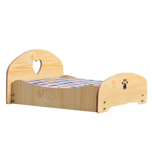 Kiefer Hundebett, Massivholz Haustier Bett, Kennel Möbel Katze gegen Hundebett Rahmen, 5 Farben verfügbar, für kleine mittlere Hunde Katzen(Color:Style 1) von RIEJIN
