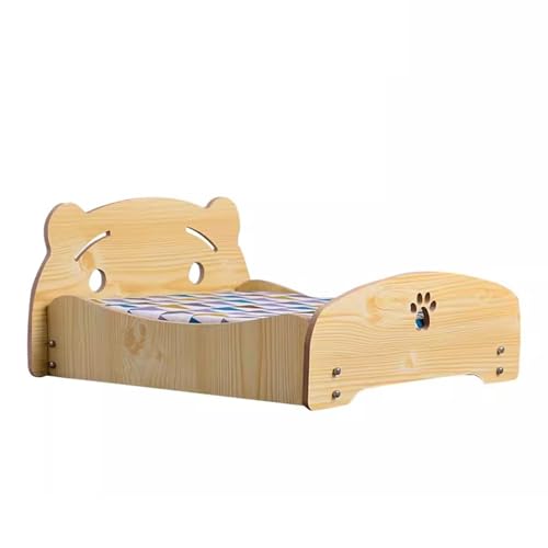 Kiefer Hundebett, Massivholz Haustier Bett, Kennel Möbel Katze gegen Hundebett Rahmen, 5 Farben verfügbar, für kleine mittlere Hunde Katzen(Color:Style 6) von RIEJIN