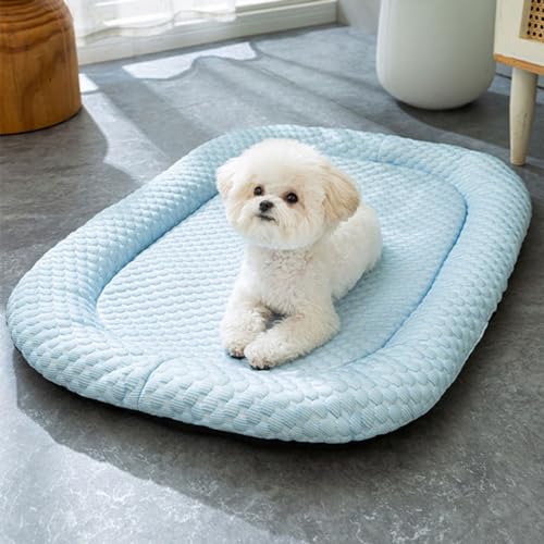Kühlbett for Hunde, Kühlmatte for Hunde, Kühlkissen for Haustiere aus Eisseide, Kühlmatte for Hunde, blaues Hundebett oder Katzenbett for Kisten, Zwinger, Sofaböden, Autos, Außenbereich(Blauw,XL) Kühlbett for Hunde, Kühlmatte for Hunde, Kühlkissen for Haustiere aus Eisseide, Kühlmatte for Hunde, blaues Hundebett oder Katzenbett for Kisten, Zwinger, Sofaböden, Autos, Außenbereich(Blauw,XL) von RIEONA