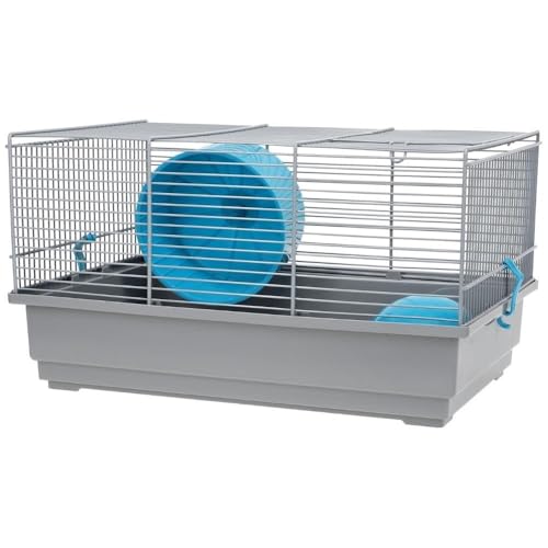 Hamsterkäfig Nagerkäfig Mäusekäfig Zubehör Hamster Nager Käfig mit Haus grau von RILOOP