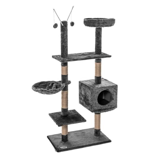 Katzenkratzbaum Kratzbaum Katzenbaum 150cm Spielbaum Kletterbaum für Katzen Grau Katzenkratzbaum Kratzbaum Katzenbaum 150cm Spielbaum Kletterbaum für Katzen Grau von RILOOP