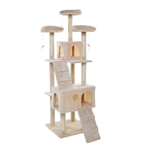 Kratzbaum Katzenbaum Katzenkratzbaum Kletterbaum Spielbaum für Katzen 170 cm XXL (Beige) von RILOOP