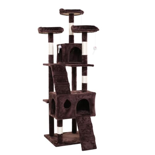 Kratzbaum Katzenbaum Katzenkratzbaum Kletterbaum Spielbaum für Katzen 170 cm XXL (Braun) von RILOOP