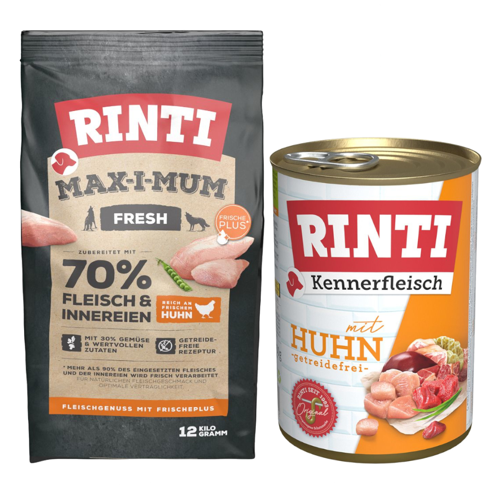 RINTI Kombi-Paket: 12 kg Max-i-mum + 12 x 400 g Kennerfleisch - Huhn: 12 kg Max-i-mum + 12 x 400 g Kennerfleisch RINTI Kombi-Paket: 12 kg Max-i-mum + 12 x 400 g Kennerfleisch - Huhn: 12 kg Max-i-mum + 12 x 400 g Kennerfleisch von RINTI Max-i-mum