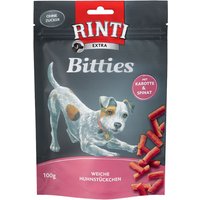 RINTI Extra Bitties 100 g - 6 x 100 g Huhn mit Karotte & Spinat von Rinti