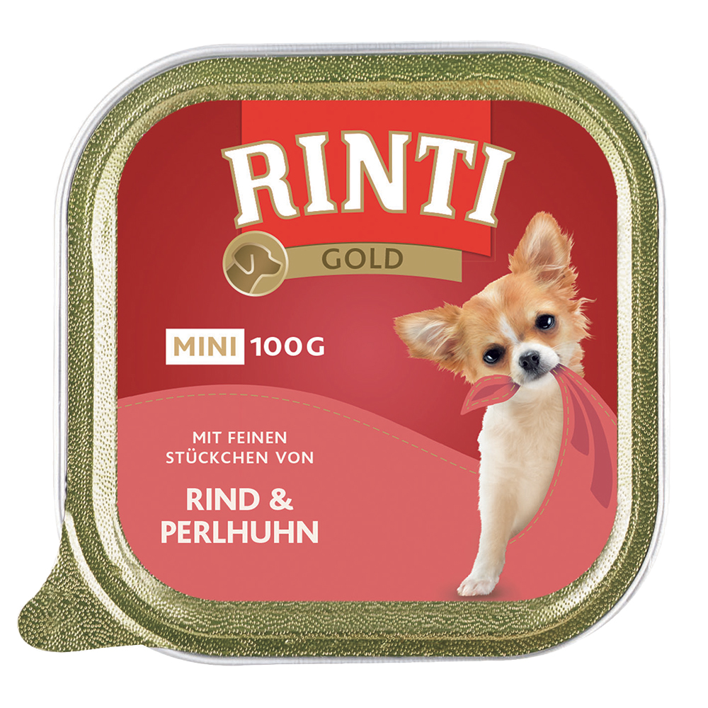 RINTI Gold Mini 6 x 100 g - Rind & Perlhuhn von Rinti