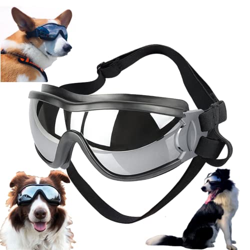Hundesonnenbrille, für mittelgroße und große Rassen, Sonnenschutz, winddicht, wasserdicht, staubdicht, Haustierbrille mit verstellbarem Riemen zum Schwimmen, Surfen Hundesonnenbrille, für mittelgroße und große Rassen, Sonnenschutz, winddicht, wasserdicht, staubdicht, Haustierbrille mit verstellbarem Riemen zum Schwimmen, Surfen von RINUOVA