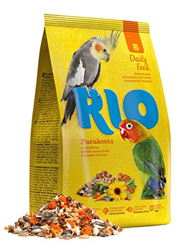 RIO Alleinfutter für Großsittiche | 1 kg | Für Unzertrennliche und Nymphensittiche | Zur Unterstützung des Wohlbefindens | Mit gesunden und beliebten Saaten und Getreidearten von RIO
