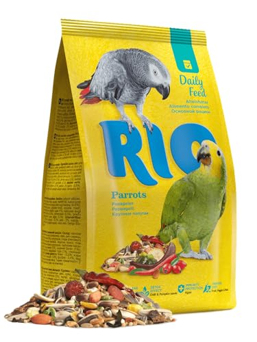 RIO Parrots | 1 kg | Alleinfuttermittel für Papageien | Tägliche Versorgung mit gesunden Saaten & Getreide | Reich an natürlichen Nährstoffen | Für EIN aktives Papageienleben von RIO