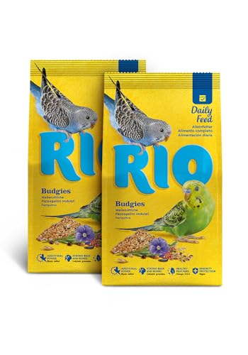 RIO Alleinfutter für Wellensittiche | Doppelpack | 2 x 1 kg | Mit hochwertigen Saaten & Getreide | Zur Unterstützung Einer ausgewogenen Ernährung und Guten Nährstoffzufuhr von RIO