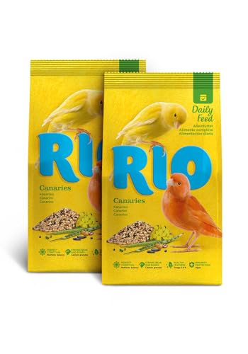 RIO Alleinfuttermittel für Kanarienvögel | Doppelpack | 2 x 1 kg | speziell zusammengestellte Mischung aus Saaten und Getreidearten für Kanarien | Zur Zufuhr von Nährstoffen von RIO