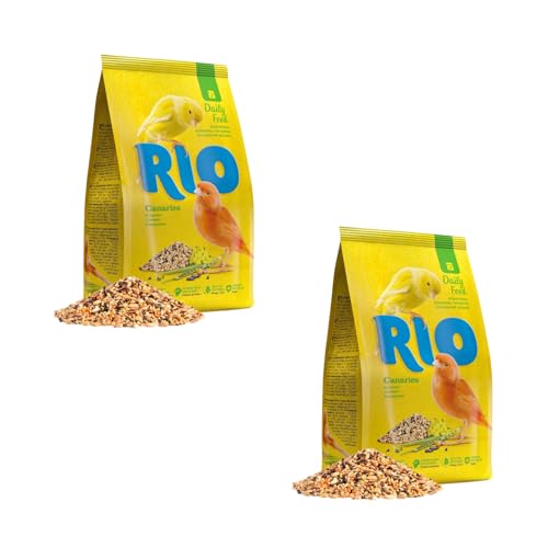 RIO Alleinfuttermittel für Kanarienvögel | Doppelpack | 2 x 1 kg | speziell zusammengestellte Mischung aus Saaten und Getreidearten für Kanarien | Zur Zufuhr von Nährstoffen von RIO