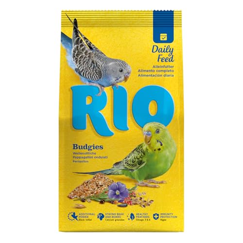 RIO Budgries | 1 kg | Alleinfuttermittel für Wellensittiche | Enthält gesunde Saaten und Getreide | Mit Algen und Calciumgluconat für eine gesunde und ausgewogene Ernährung RIO Budgries | 1 kg | Alleinfuttermittel für Wellensittiche | Enthält gesunde Saaten und Getreide | Mit Algen und Calciumgluconat für eine gesunde und ausgewogene Ernährung von RIO