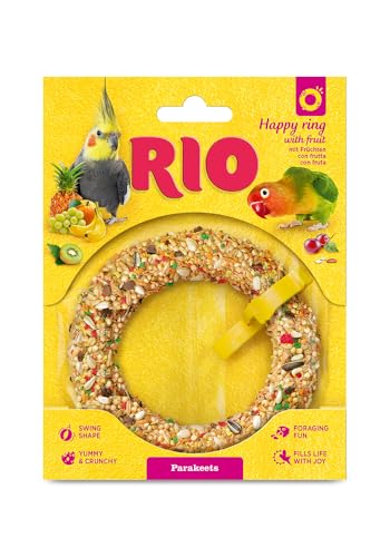 RIO Happy Ring für Großsittiche | 85 g | Knuspriger Ergänzungsfuttermittel Snack | Kann zur artgerechten Beschäftigung beitragen | Zur Förderung des natürlichen Verhaltens RIO Happy Ring für Großsittiche | 85 g | Knuspriger Ergänzungsfuttermittel Snack | Kann zur artgerechten Beschäftigung beitragen | Zur Förderung des natürlichen Verhaltens von RIO