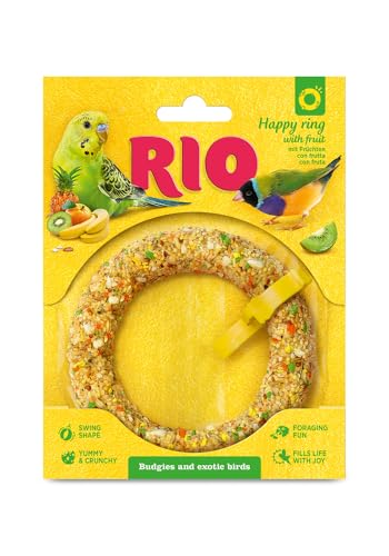 RIO Happy Ring für Wellensittiche und exotische Vögel | 80 g | Ergänzungsfuttermittel Snack | Kann zur Beschäftigung beitragen | Zur Förderung des natürlichen Verhaltens von RIO
