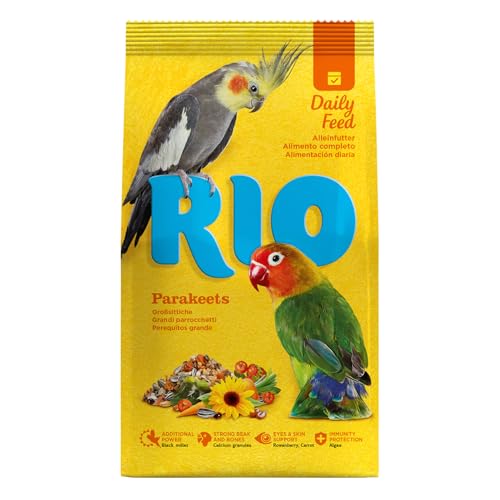 RIO Alleinfutter für Großsittiche | 500 g | Speziell zusammengesetzte Mischung von ausgesuchten, gesunden und beliebten Saaten und Getreidearten | Mit Vogelbeeren von RIO