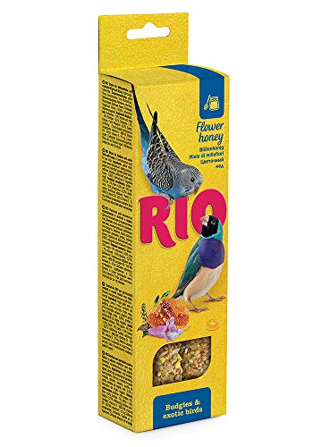 Rio Sticks for Budgies and Exotic Birds with Honey, 80 g, Sunshine Yellow von RIO